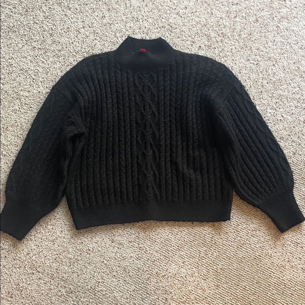 Vince Camuto XL Black Cable Knit Sweater
